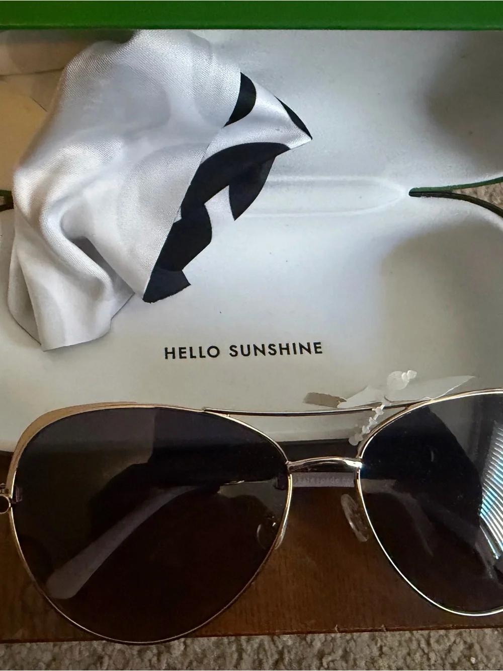 kate spade gold aviator sunglasses with gradient gray lenses